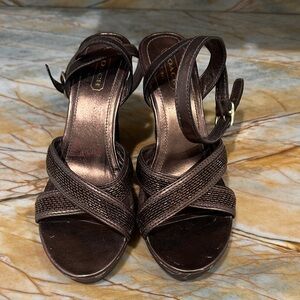 Coach Dark Brown Strappy Heels